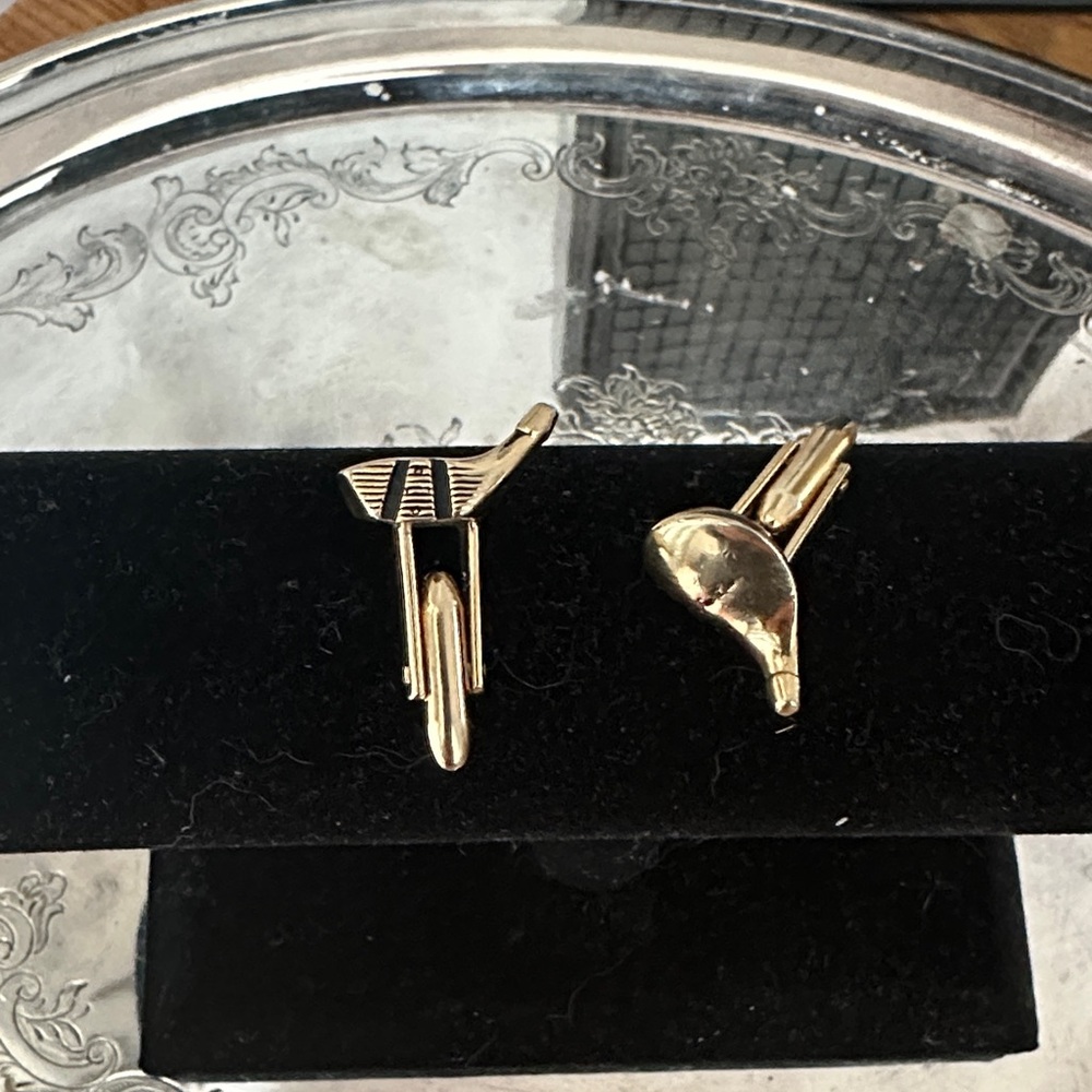 Vintage Gold Golf Club Cufflinks